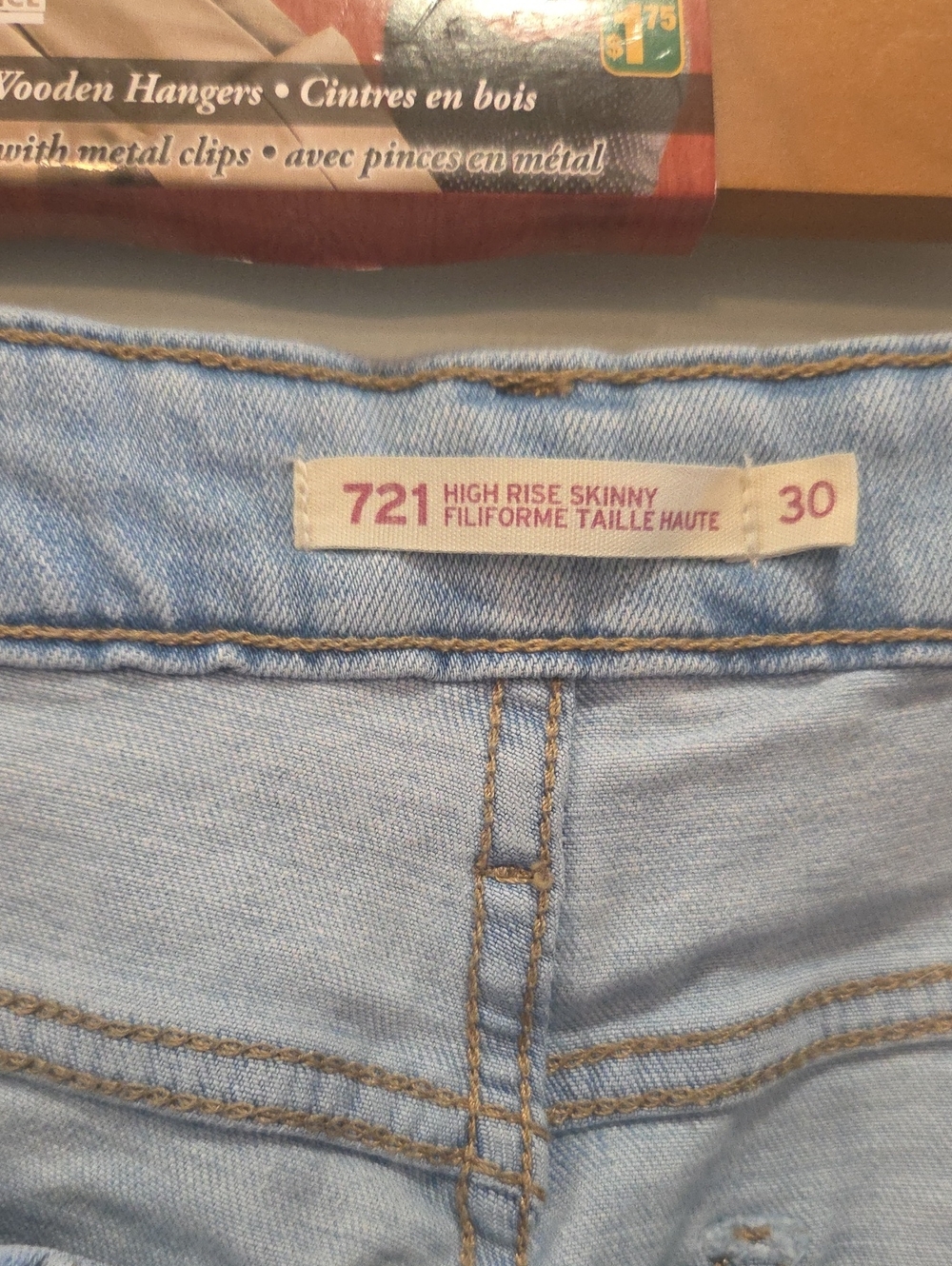 Levi's 721 High Rise Skinny Jeans - Light Wash Blue
